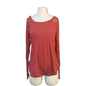 MAURICES | LONG SLEEVE LACE SCOOP NECK TOP LARGE